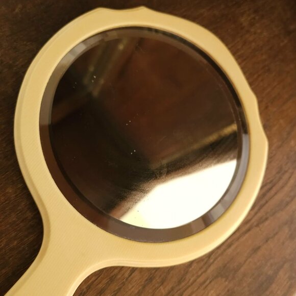 Vintage Art Deco Du Barry Py-Ra-Lin Ivory Celluloid Hand Held Beveled Mirror 10" - Picture 9 of 11